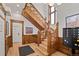 Intricate woodwork highlights this grand stairway at 1763 N Williams St # 101, Denver, CO 80218