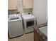 Convenient laundry room features modern washer and dryer units, and countertop sink at 11811 E Maplewood Ave, Englewood, CO 80111