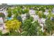 Aerial shot showing the community's layout with pools and tree-lined streets at 1050 S Monaco Pkwy # 35, Denver, CO 80224