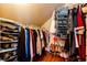 A walk-in closet featuring clothing and shoes on rods and shelves, and hardwood floors at 780 N Franklin St, Denver, CO 80218