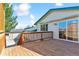 Spacious wood back deck with sliding glass door access and exterior views at 7158 W Roxbury Ave, Littleton, CO 80128