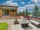 Lovely backyard area with a covered patio, fire pit, and comfortable seating, great for gatherings at 784 Sweet Pine Ct, Monument, CO 80132