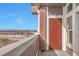 A private balcony features a brick column and a view of the surrounding area at 14251 E 1St Dr # 308, Aurora, CO 80011
