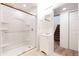Bathroom featuring walk in shower, vanity and mirrored medicine cabinet at 11836 Columbine St, Thornton, CO 80233