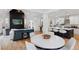 Open concept kitchen and dining area with large island at 1312 Jade Ln, Longmont, CO 80504