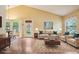 Bright living room with vaulted ceilings, ample natural light, and elegant furnishings at 18538 E Whitaker Cir # A, Aurora, CO 80015