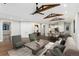 Open-concept living room flowing into the kitchen and dining area at 24701 Us Hwy 40, Golden, CO 80401