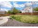 A charming backyard with a lush green lawn and gravel beds, enclosed by a secure wooden fence for privacy at 13906 Jackson St, Thornton, CO 80602