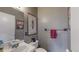 Cozy bathroom with artwork and a towel rack at 1459 N Pennsylvania St # B, Denver, CO 80203