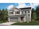 Two-story home featuring gray siding, a gabled roof, a two-car garage, and a neatly manicured front lawn at 4589 Thistle Dr, Brighton, CO 80601
