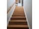 Elegant hardwood staircase leading to the upper level at 19877 E 40Th Ave, Denver, CO 80249