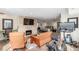 Spacious room featuring fireplace, Peloton bike, and seating area at 3577 S Hillcrest Dr, Denver, CO 80237
