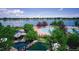 Panoramic view of the pool, lake, and recreational areas at 888 S Valentia St # 106, Denver, CO 80247