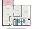 A detailed floor plan showing the layout of the home including the primary bedroom and screened balcony at 3460 S Poplar St # 404, Denver, CO 80224
