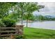Scenic lake view surrounded by mature trees and recreational boats docked nearby at 4385 S Balsam St # 10-103, Littleton, CO 80123