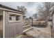 Exterior view of the shed and backyard landscaping at 1201 Moline St, Aurora, CO 80010