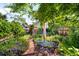 Lush backyard with greenery and outdoor dining area at 178 W Cedar Ave, Denver, CO 80223