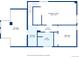 Lower-level floor plan, including bedroom, bathroom, laundry, and storage at 3069 S Detroit Way, Denver, CO 80210