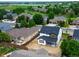 Aerial view of the neighborhood with a well-maintained lawn at 5550 Wetlands Dr, Longmont, CO 80504