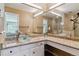 Bathroom with a large vanity and glass vessel sink at 12224 E Amherst Cir, Aurora, CO 80014