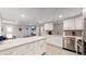 Modern kitchen with white cabinets and stainless steel appliances at 7609 Sherman Pl, Denver, CO 80221