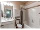 Clean bathroom with a shower/tub combo and updated vanity at 14700 E 104Th Ave # 3602, Commerce City, CO 80022