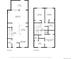 Two-story home floor plan showing main and upper levels with dimensions for each room at 14700 E 104Th Ave # 3602, Commerce City, CO 80022