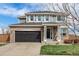 Inviting two-story home with brick and siding, featuring a two-car garage and well-maintained lawn at 24525 E Wagon Trail Ave, Aurora, CO 80016