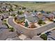 High angle aerial view showing the property's location on a corner lot at 7869 Solstice Way, Castle Rock, CO 80108