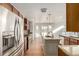 Modern kitchen featuring stainless steel appliances and granite countertops at 3012 S Jericho Way, Aurora, CO 80013