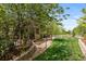 Lush backyard featuring a well-manicured lawn and retaining wall landscaping at 671 Hiddenbrook Ct, Littleton, CO 80126