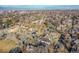 Aerial view showing home's location in a residential neighborhood near a school at 2339 S Adams St, Denver, CO 80210