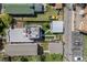 Aerial view of property including yard, street, and parking areas at 2643 N Marion St, Denver, CO 80205