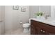 Stylish powder room features a modern vanity, fixtures and a clean, minimalist design at 4529 Vrain St, Denver, CO 80212