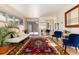 Bright living room featuring large windows, designer rug and comfortable seating at 7000 Highland Dr, Lakewood, CO 80214