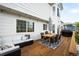 Backyard deck is outfitted with an outdoor kitchen and ample space for dining and relaxing at 9574 Las Colinas Dr, Lone Tree, CO 80124