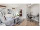 Bright bedroom with a work space and decorative rug at 1080 E 13Th Ave # 301, Denver, CO 80218