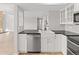 Well-maintained kitchen featuring a farmhouse sink, stainless steel dishwasher, and dark countertops at 13633 E Yale Ave # B, Aurora, CO 80015