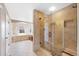 Luxury bath boasts glass enclosed shower, soaking tub, and high end finishes at 10633 Wynspire Way, Highlands Ranch, CO 80130