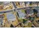 Overhead view of properties featuring well-kept lawns and backyard patio spaces for outdoor enjoyment at 2829 S Fig St, Lakewood, CO 80228