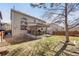 This is a well-kept backyard featuring a patio, garden area, and fully fenced yard at 468 Sylvestor Trl, Highlands Ranch, CO 80129
