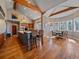 Bright and airy kitchen with an island and large windows with a view at 2817 Keystone Dr, Evergreen, CO 80439