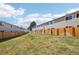 View of the large grassy backyard with fences at 8975 Field St # 39, Broomfield, CO 80021