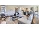 Open floor plan featuring a living room with views into the white kitchen at 8661 Hunters Hill Ln, Littleton, CO 80125