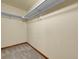 Walk-in closet with carpet flooring and shelving, providing ample storage space at 6321 S Harrison Ct, Centennial, CO 80121