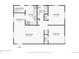 Detailed floor plan showcasing the layout of the home's living room, bedrooms, kitchen, and bathroom at 2459 S Corona St, Denver, CO 80210