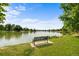 Scenic view of the lake in City Park, featuring a bench, green grass, and leafy trees at 2569 Forest St, Denver, CO 80207