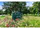 Green Denver City Park sign surrounded by wildflowers and mature trees under a bright blue sky at 2569 Forest St, Denver, CO 80207