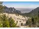 Expansive mountain view showcasing rocky peaks and a sweeping landscape with scattered trees at 2120 Gross Dam Rd, Golden, CO 80403