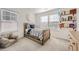 Comfortable bedroom featuring a twin bed, ample natural light and unique wall decorations at 8137 Ralston Creek Ave, Littleton, CO 80125